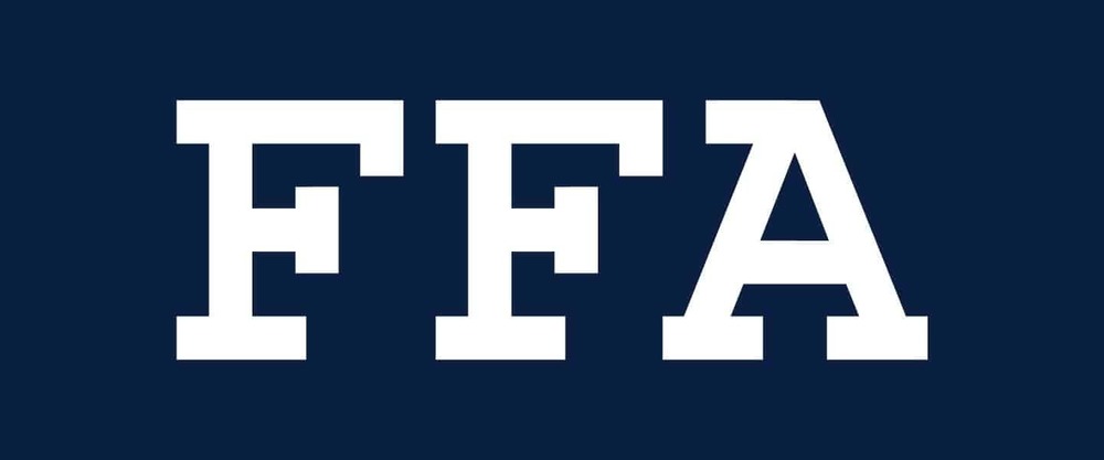 Navy colored background with the letters F. F. A.