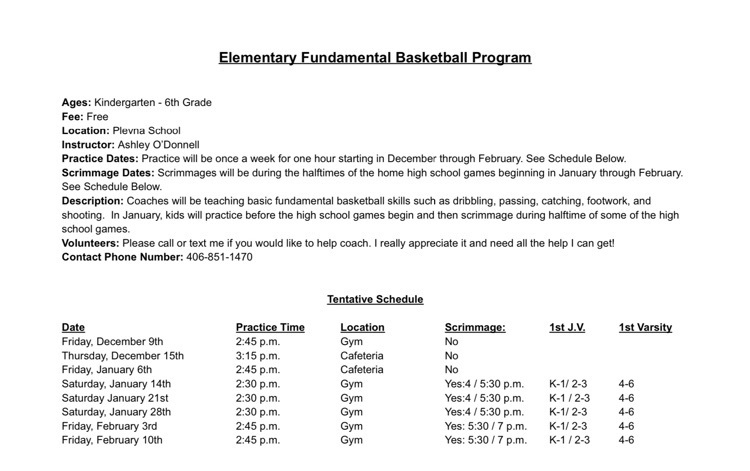 elementary basketball program 